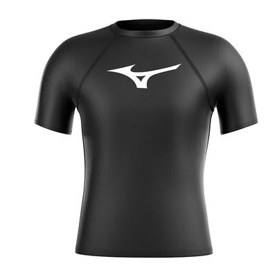 Maglietta Sportiva Professionale a Maniche Corte ad Asciugatura Rapida Resistente al Cloro Top da Allenamento Costumi da Bagno Uomo top Nero N2CA3110