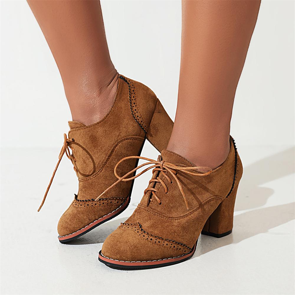 Fashion New Suede Square Heel Women Pumps Fashion Elegant High Quality Ladies Spring Autumn High Heels Office Shoes Work Shoes size33-43