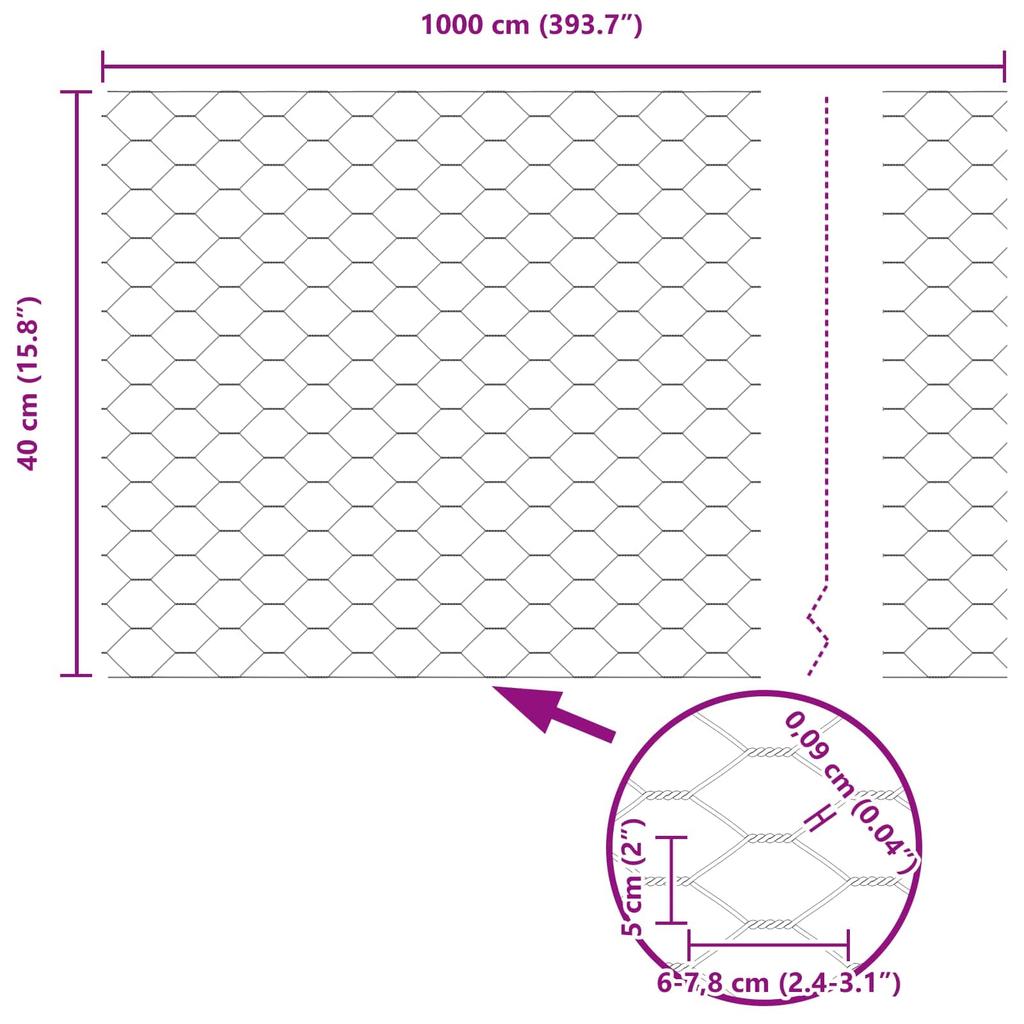 Hexagonal Fence Green 0.4 X 10 M PVC