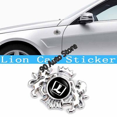 3D Metal Lion Car Body Emblem Sticker Auto Side Trunk Cover Scratches Decorative Badge Decal