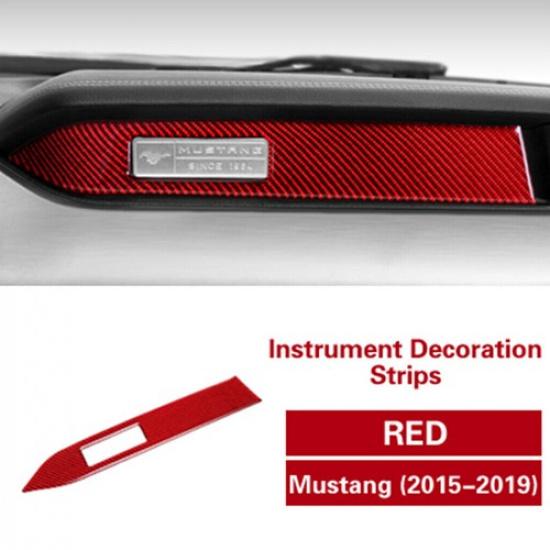 Red Carbon Fiber Interior Dashboard Cover Trim Fit For Ford Mustang 2015- US