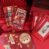 6Pcs Solid Chinese New Year Red Envelope Blessings Printing HongBao Household Lucky Money Bag  2025