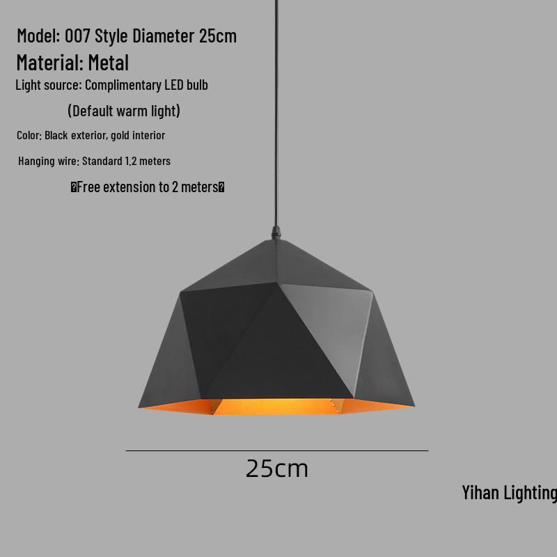 Modern Nordic Single-Head Pendant Light for Hotels, Bars, and Restaurants - Industrial Retro Style Lampshade.