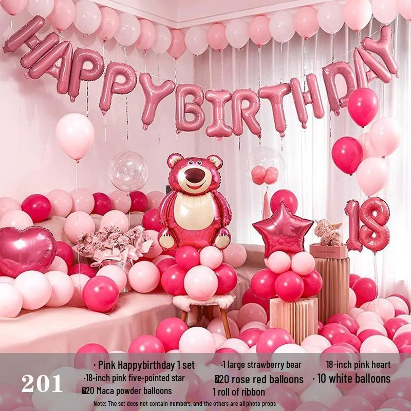 Romantic Birthday Balloon Set: High-End Decorations for Boyfriend or Girlfriend