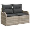 Set of 11 Pieces of Garden Sofa with Cushions Grey Poly Rattan, 2-seater Garden Sofa with Storage 3354561