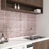 VaryPaper Tile Stickers Wall Decals Wallpaper Stickers Removable Wallpaper Sheets Pink 3D Interior Decor Set Brick Pattern Tile Sheets Mosaic Tiles