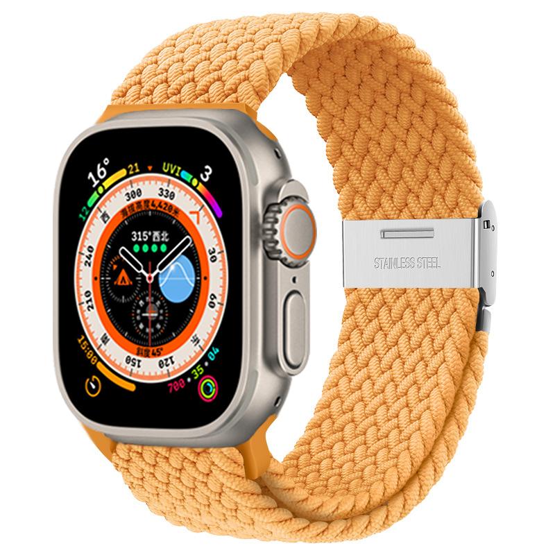 

Ремешок для Apple Watch Ultra Band 49 мм, 45 мм, 44 мм, 40 мм, 41 мм, 42 мм, 40, 45 мм, плетеный браслет Correa соло-петли серии 8, 7, 3, 5, se 6, 4 38mm 40mm 41mm кукурузный