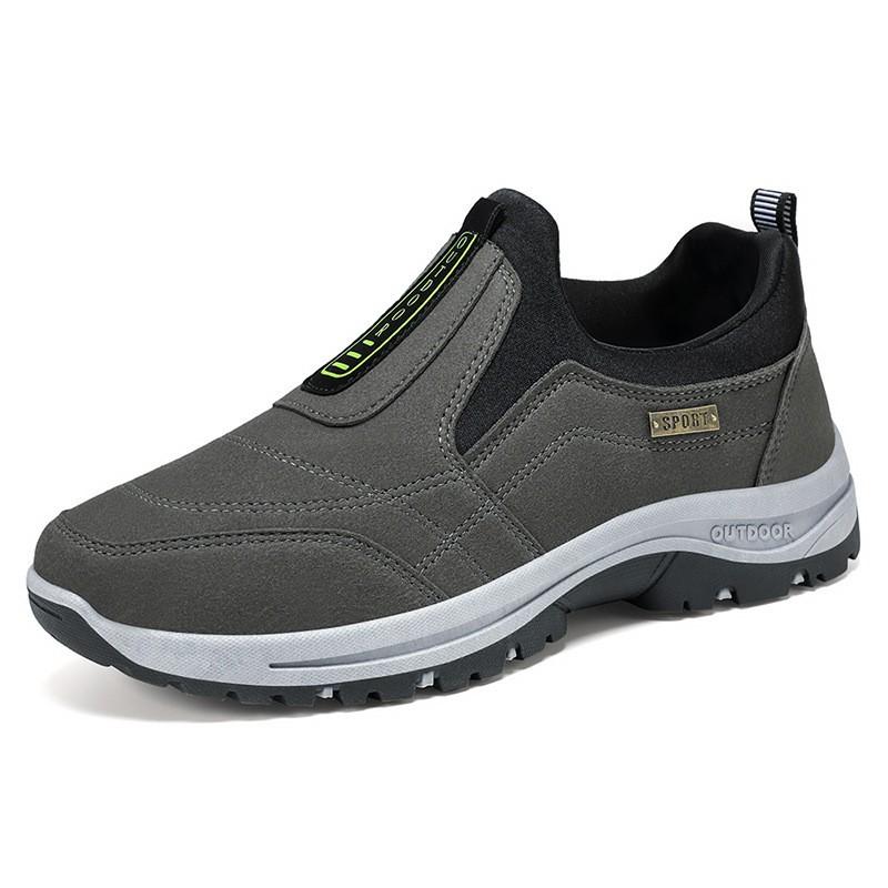 Mens Wide Width Slip-On Casual Shoes Breathable PU Leather Flat Sole Outdoor Leisure Footwear