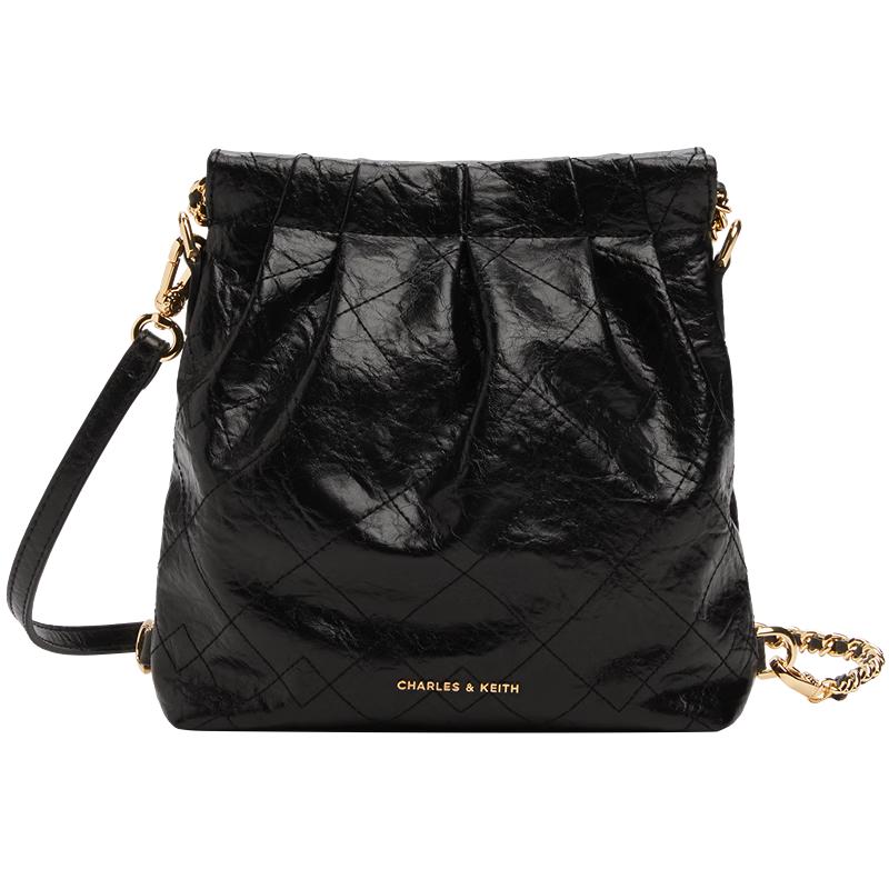 CHARLES & KEITH CK2-60782390 Мини стеганая сумка-хобо на цепочке через плечо S