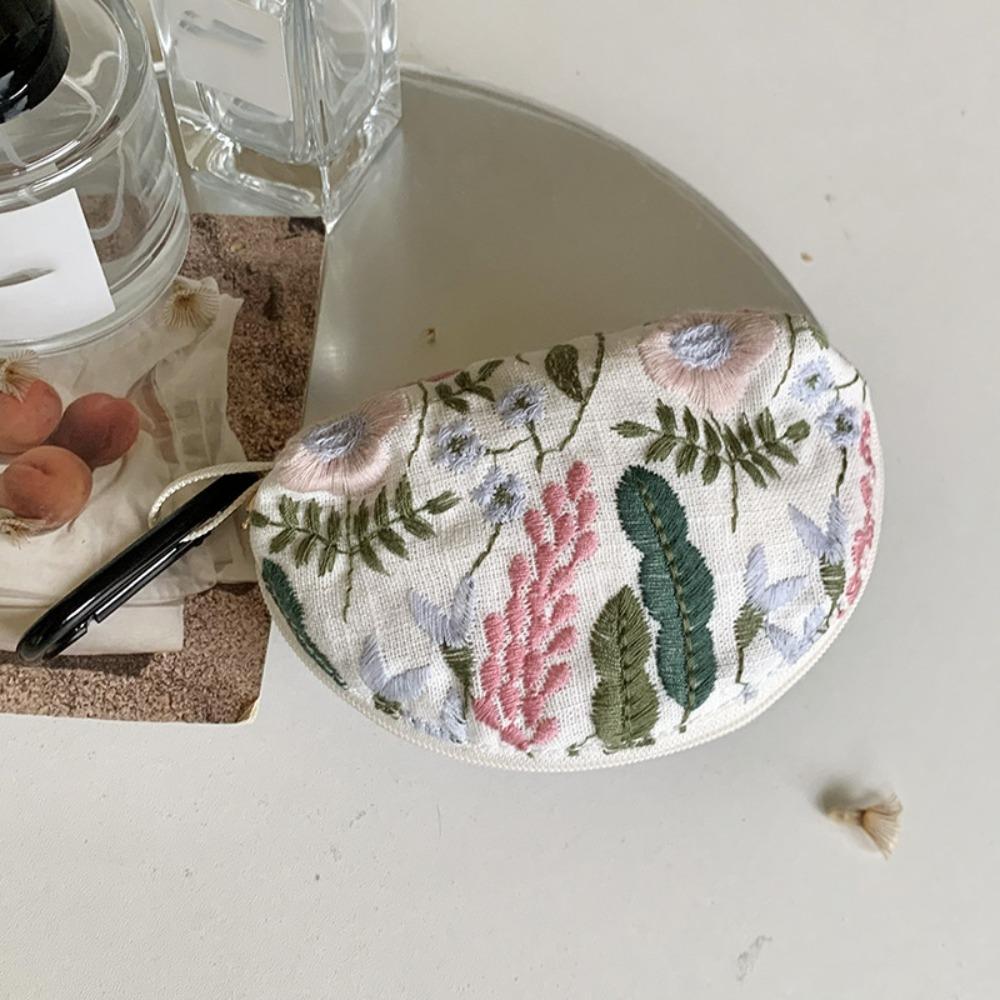 

Flower Ethnic Style Coin Purse Cute Small Cosmetic Bag Multifunctional Earphone Bag Women Style 8