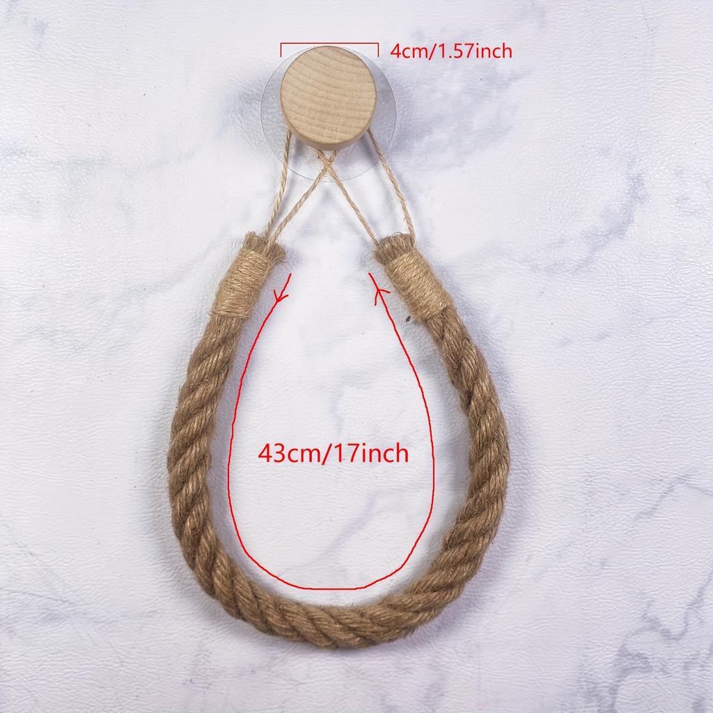 1 piece hand-woven hemp rope tissue holder, solid wood rope weaving, creative non-punching wall-mounted, household,