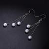 Antialergické šperky Módní dámské perlové dlouhé náušnice s třásněmi