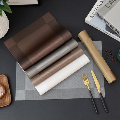 PVC-Tischset mit vier Eckboxen, hitzebeständige Matte, Hotel-Restaurant-Esstischkissen, einfarbiges Tischset im westlichen Stil