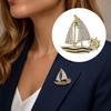 High-End Broche Kleine Zeilboot Broche Spelden Mode Kleding Accessoires Feest Sieraden