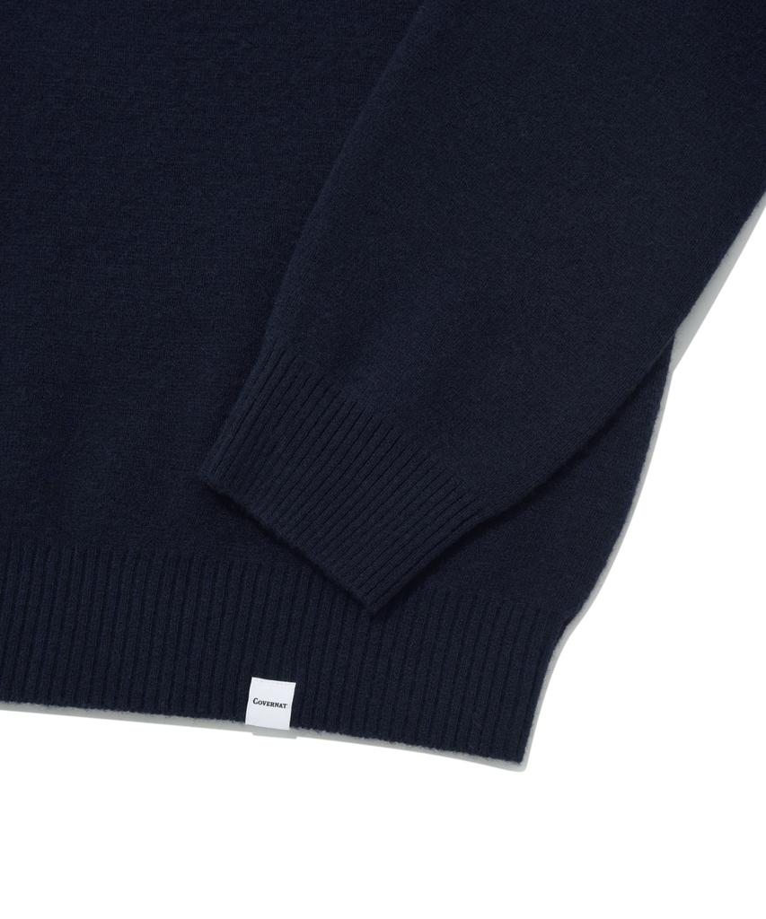 COVERNAT Lambswool Half Turtleneck Knit Navy