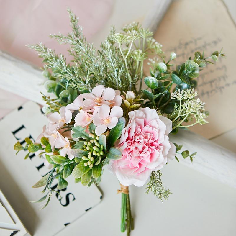 Simulated Daisy Bouquet Bottle Hand Tied Flower Table Bouquet Fake Flowers Bride Holding Flowers Photography Props Silk Flowers