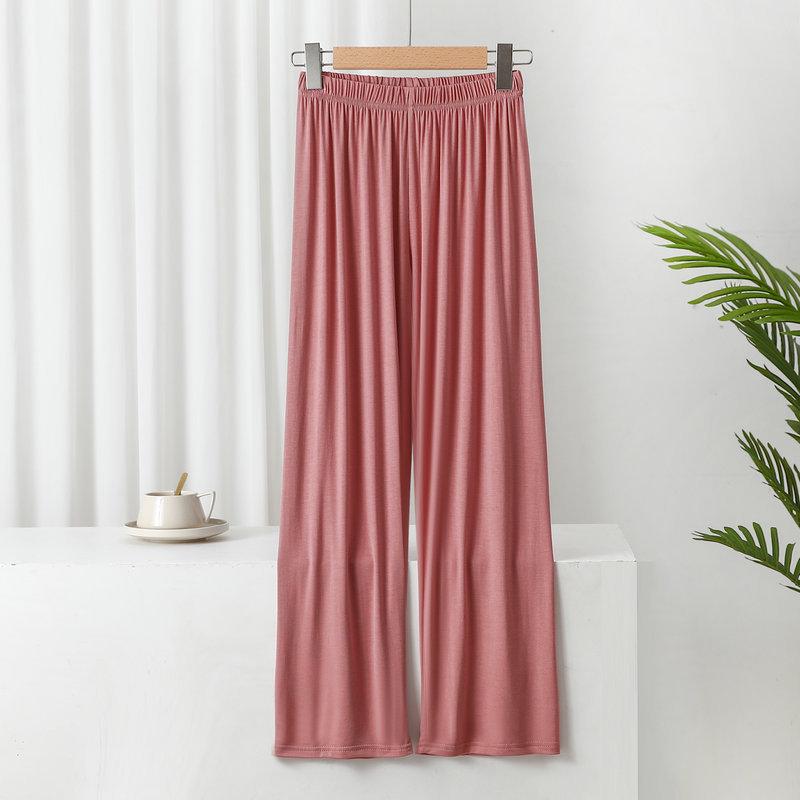 Women's High Waist Korean Style Wide-Leg Modal Pants - Versatile Summer Casual Straight-fit Trousers