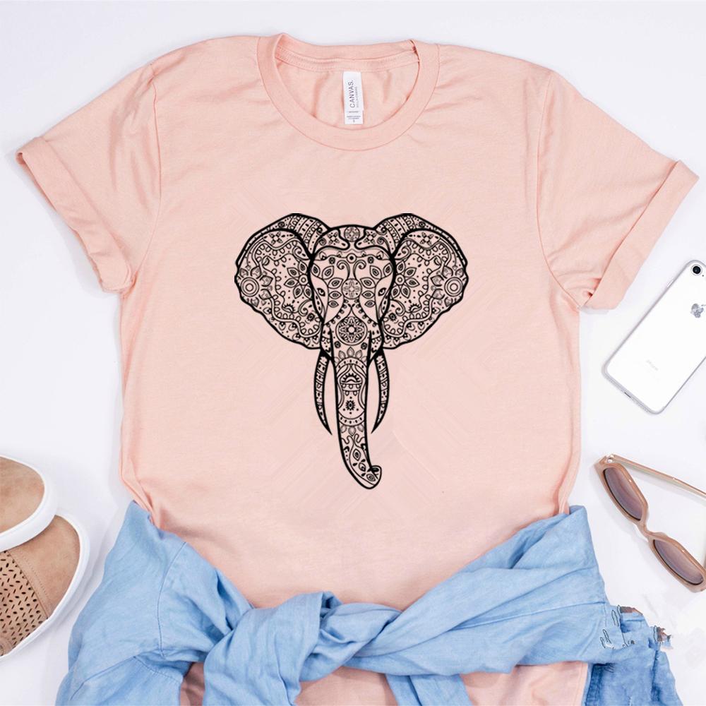 Elephant 3D Printed Pattern Women's T-shirt Casual Loose Round Neck Short-sleeved Fashion Y2K Women's Top