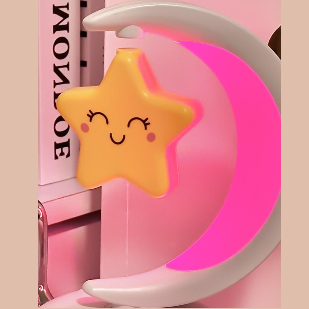 2 In 1 Bluetooth Speaker Music Player Night Light Wireless Music Player Star & Moon Night Lamp Romantic Gift