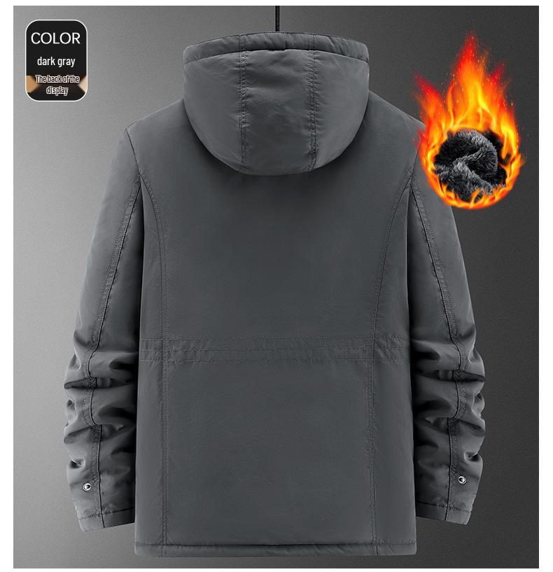 Men's Plus Size Winter Thick Velvet Cotton Jacket - Warm Anti-Cold Outerwear