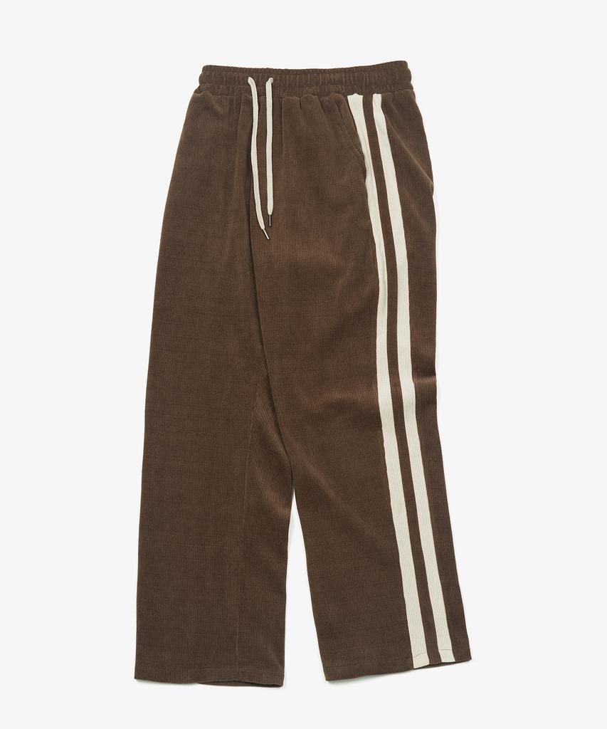 TOFFEE Double Side Line Track Vertical Pants (Brown)