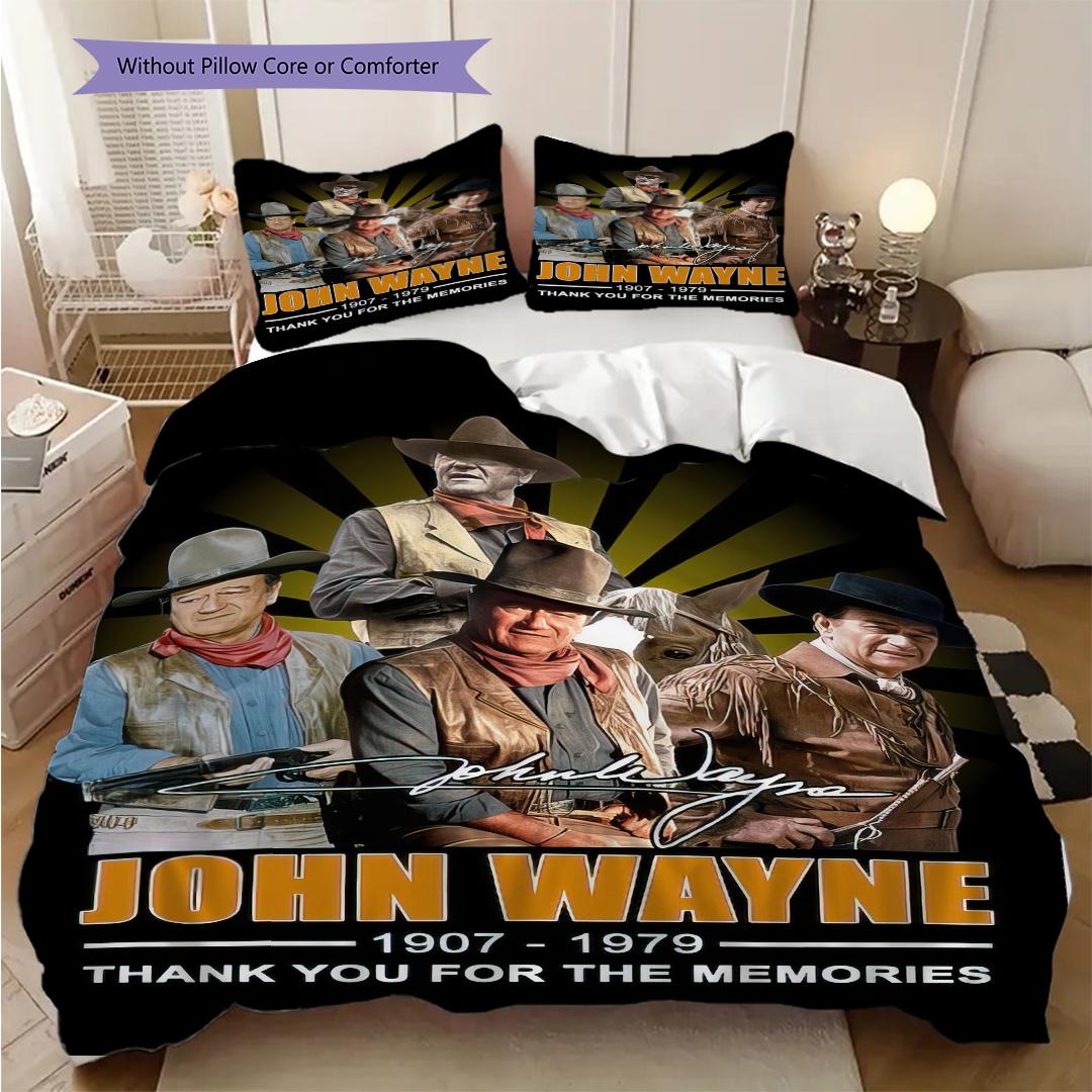 

John Wayne Poster Collectibles bedding, duvet cover, pillowcase, home decoration, birthday gift (1 * duvet cover+2 * pillowcase, coreless) 135x200cm