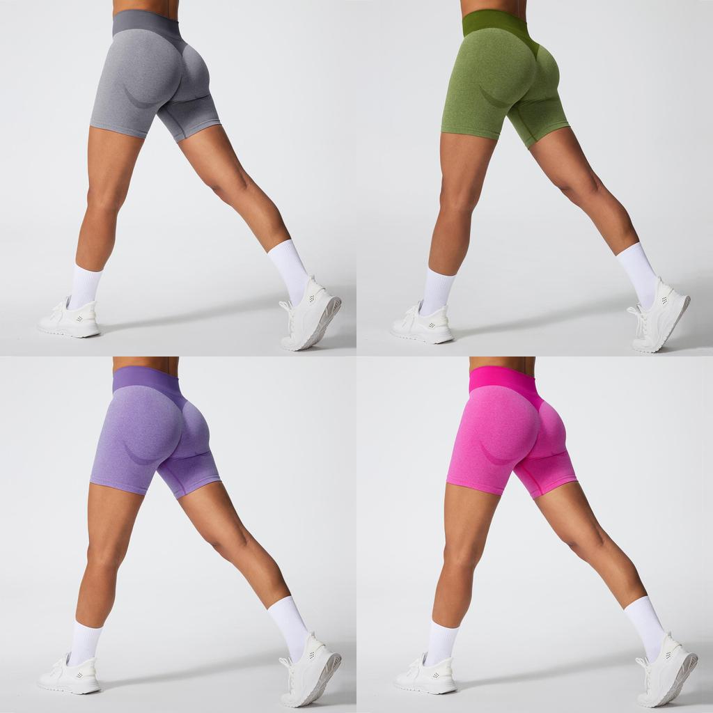 Seamless Peach Hip Yoga Shorts For Women With Breathable Fabric For Gym And Running Exercises