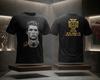T-shirt Vintage Cristiano Ronaldo, Maglia da Calcio Fan Nero Oro, Unisex Calcio