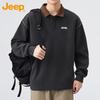 JEEP Men's Loose Fit Polo Collar Sweatshirt