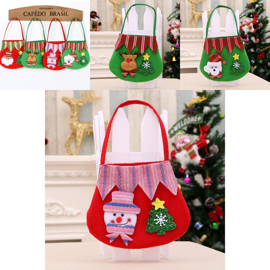 Christmas Gift Bag Set With Candy And Apple Designs For Holiday Parties