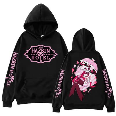 Sıcak Film Hazbin Hotel Angel Dust Kapüşonlu Sweatshirt Erkek Kadın Harajuku Uzun Kollu Kazak Üstler Sweatshirt Hediye