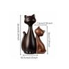 2 Pieces Ceramic Cat Figurine Cute Ornament Stylized for Living Room