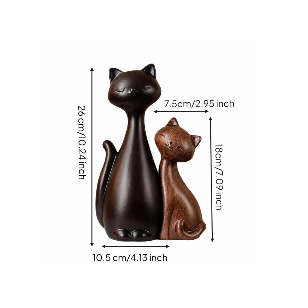 2 Pieces Ceramic Cat Figurine Cute Ornament Stylized for Living Room