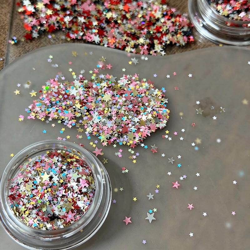 Mixed-Color Star Sequin Glitter Nail Sparkling Mixed Color Mini Star Five-Pointed Star Sequins Diy Decorative Sequins