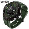 Sanda Brand Trendy Tiger Pattern Quartz Electronic Sports Watch for Students