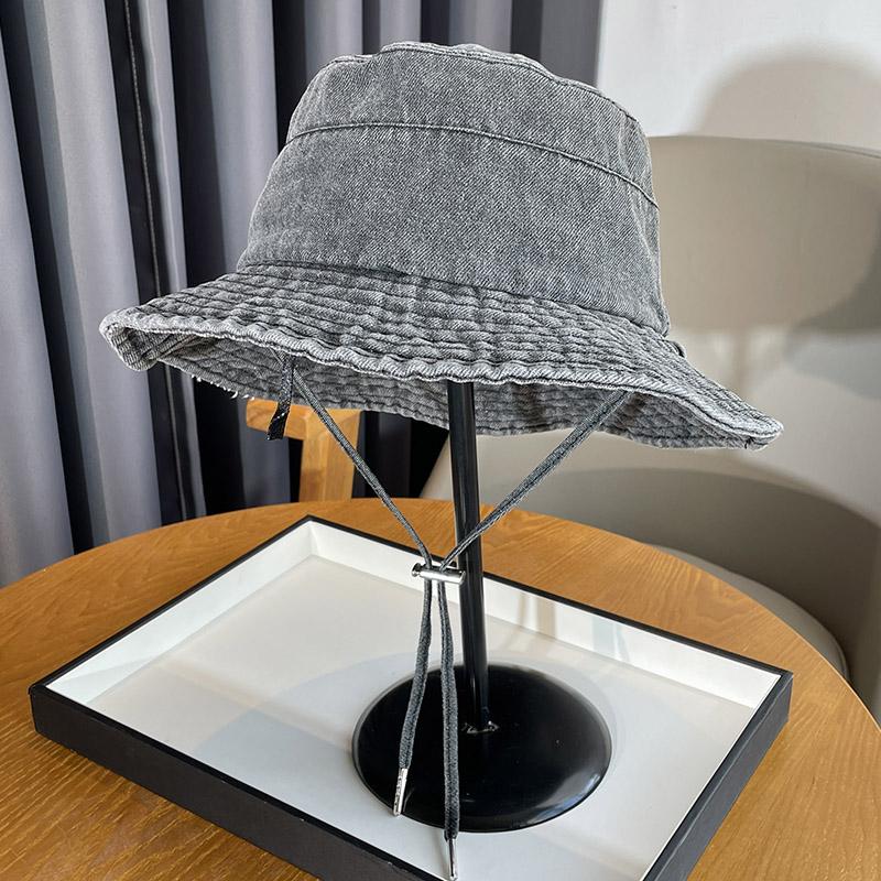 New washed denim bucket hat women's summer mountaineering climbing shading sun protection hat men's retro old hat