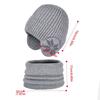 2pcs Soft Solid Color Ear Protection Wool Caps Coldproof Children Knitted Beanie Thickened Earflap Pullover Hat Outdoor