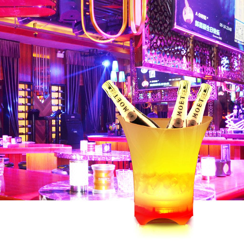 LED Ice Bucket with Bluetooth Speaker 5L Large Capacity Wine Beer Ice Bucket Drink Container Multi Color Changing