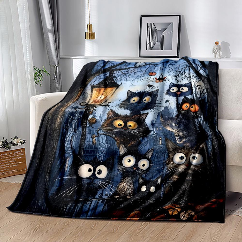 1pc Egyptian Cat Artwork blanket Soft and Warm for Sofa Office Camping Travel Livingroom Great Gift for Friends and Family Comfortable