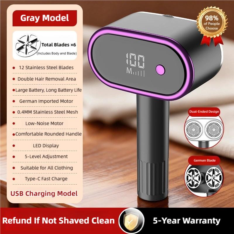 TINSOL Dual-Head Electric Lint Remover Digital Display Lint Remover Multi-Functional Clothing Sweater Lint Remover