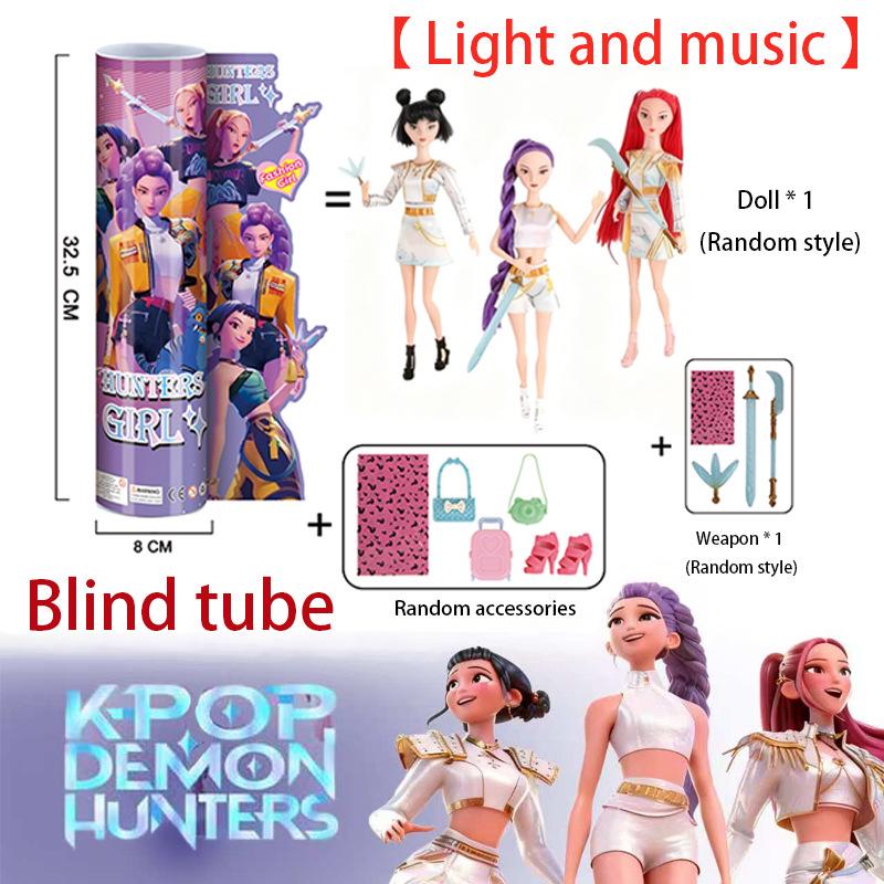 11.5-Inch K-POP Demon Hunter Doll with Light & Music - White Outfit, 11 Joints