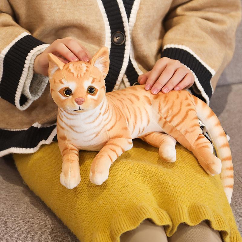 3D Cat Plush Toy Throw Pillow - Cute Stereo Cat Doll for Kids' Birthday Gift
