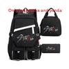 (Alb negru) Set de 3 piese Rucsac Periferic Stray Kids, Geantă de prânz, Toc de pix