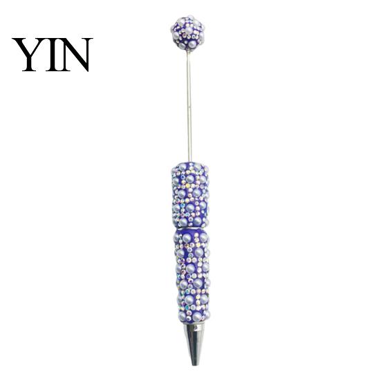 Luxury Faux Diamond Pen DIY Beadable Pen, Rhinestone Pearl Ballpoint Fancy Glitter Creative for Crafting, Student Stationery Office Writing