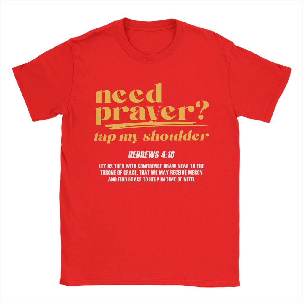 Männer brauchen Gebet Klopf mir auf die Schulter Christliche T-Shirts Tees Sommer Street Style Kurzarm-T-Shirt Rundhalsausschnitt Beliebtes Tee