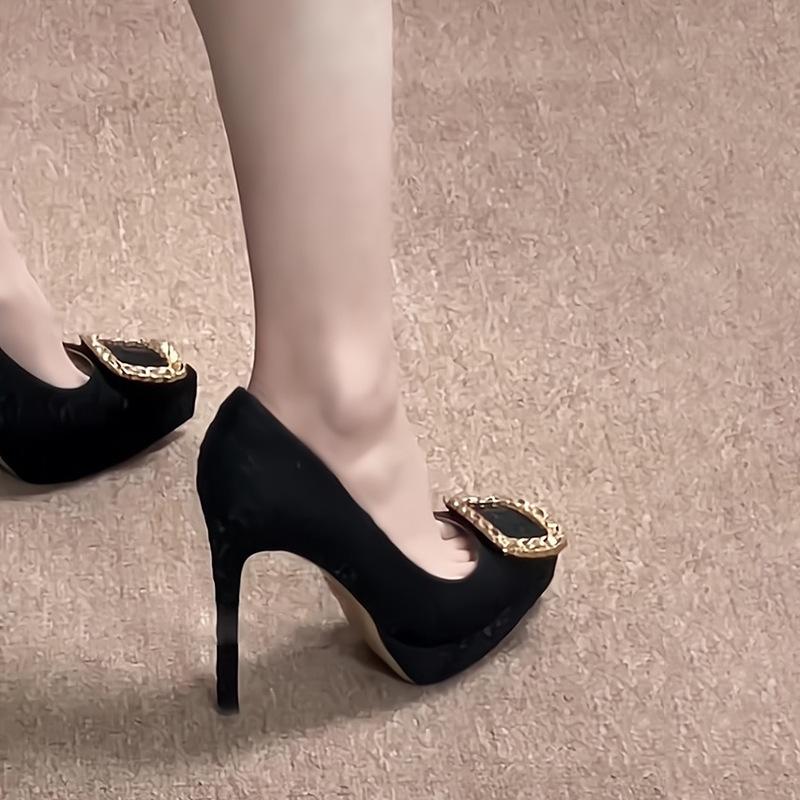 

Temperament advanced sense not tired feet high heels women s new sexy waterproof table stiletto shoes 40 чорний