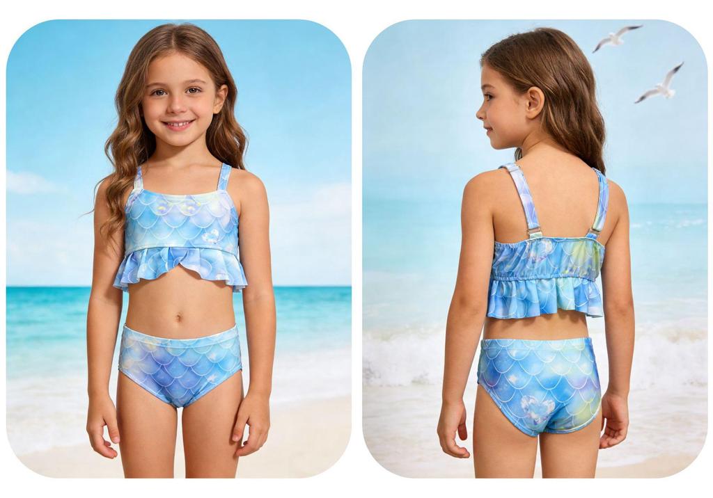 Mermaid Girls' Fish Tail Princess Costume Bikini Swimsuit