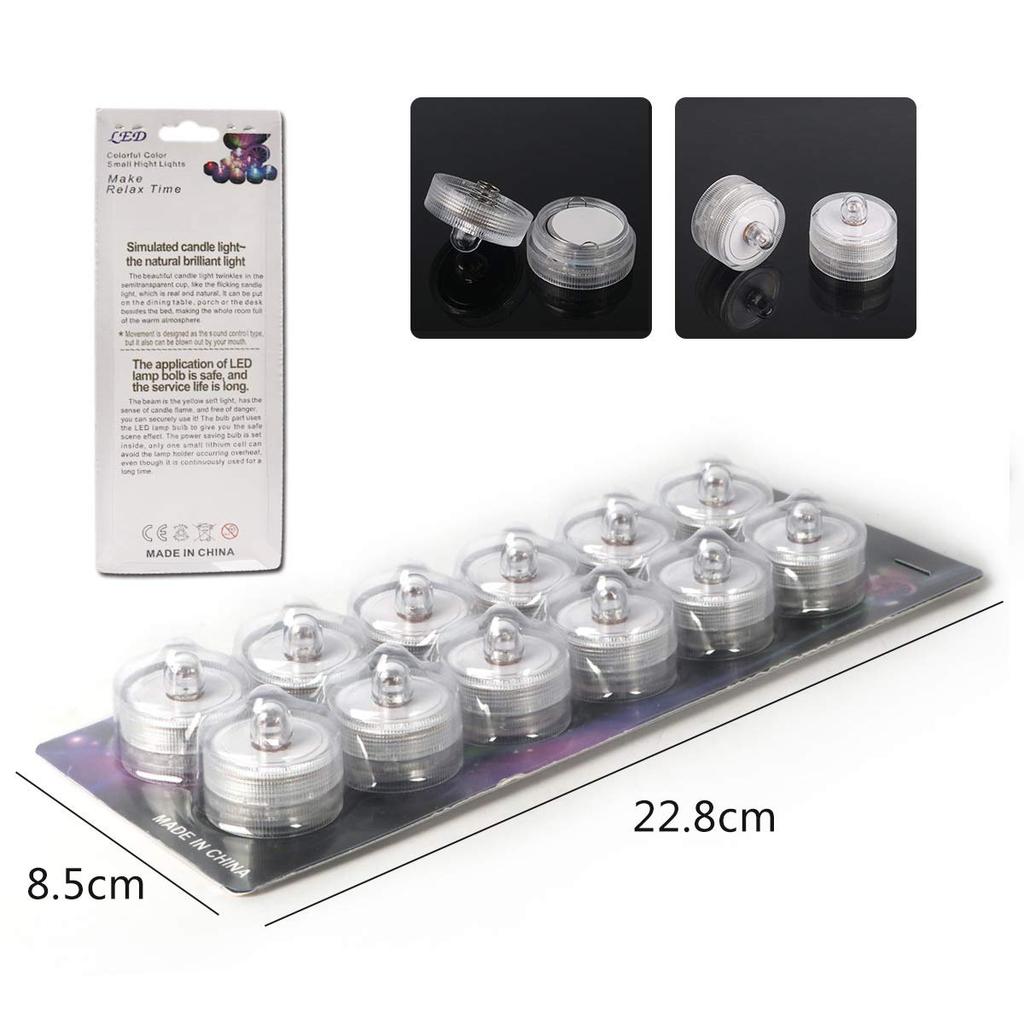 Voděodolná svíčka, potápěčské světlo, LED svíčka, čajové světlo, podvodní dekorace, narozeninová párty, vánoční osvětlení akvária, vnitřní a venkovní