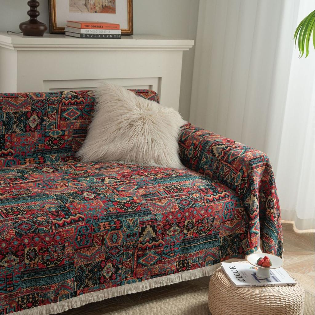Sofa Cover Cloth Anti-cat Scratching Sofa Towel Four Seasons Pass Fabric Retro Sofa Blanket Full Cover Dirt-resistant