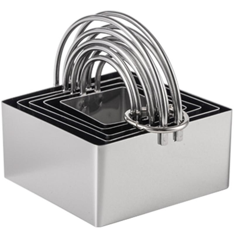 5Pcs Stainless Steel Baking Rings With Handle For Cookie Cake Biscuits Dough Cutting Dishwasher Safe Kitchen Tool